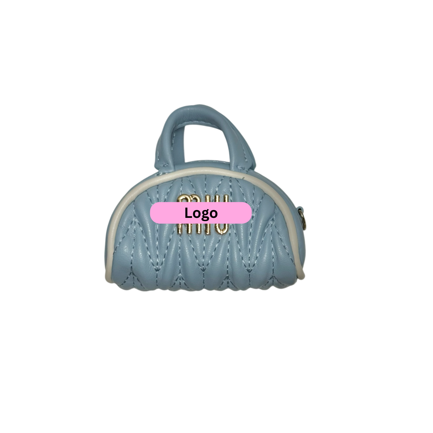 Mini Blue Miu Barrel Keychain Bag