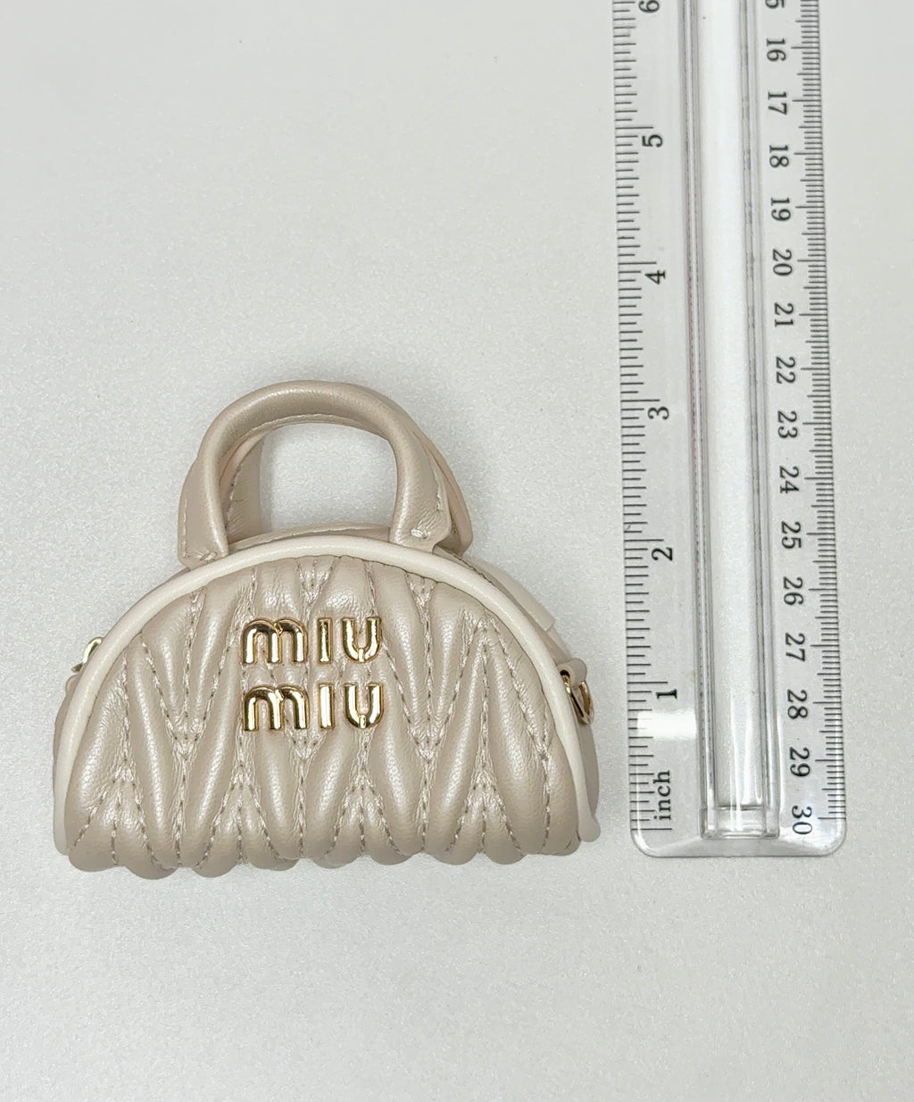 Mini Miu Barrel Keychain Bag