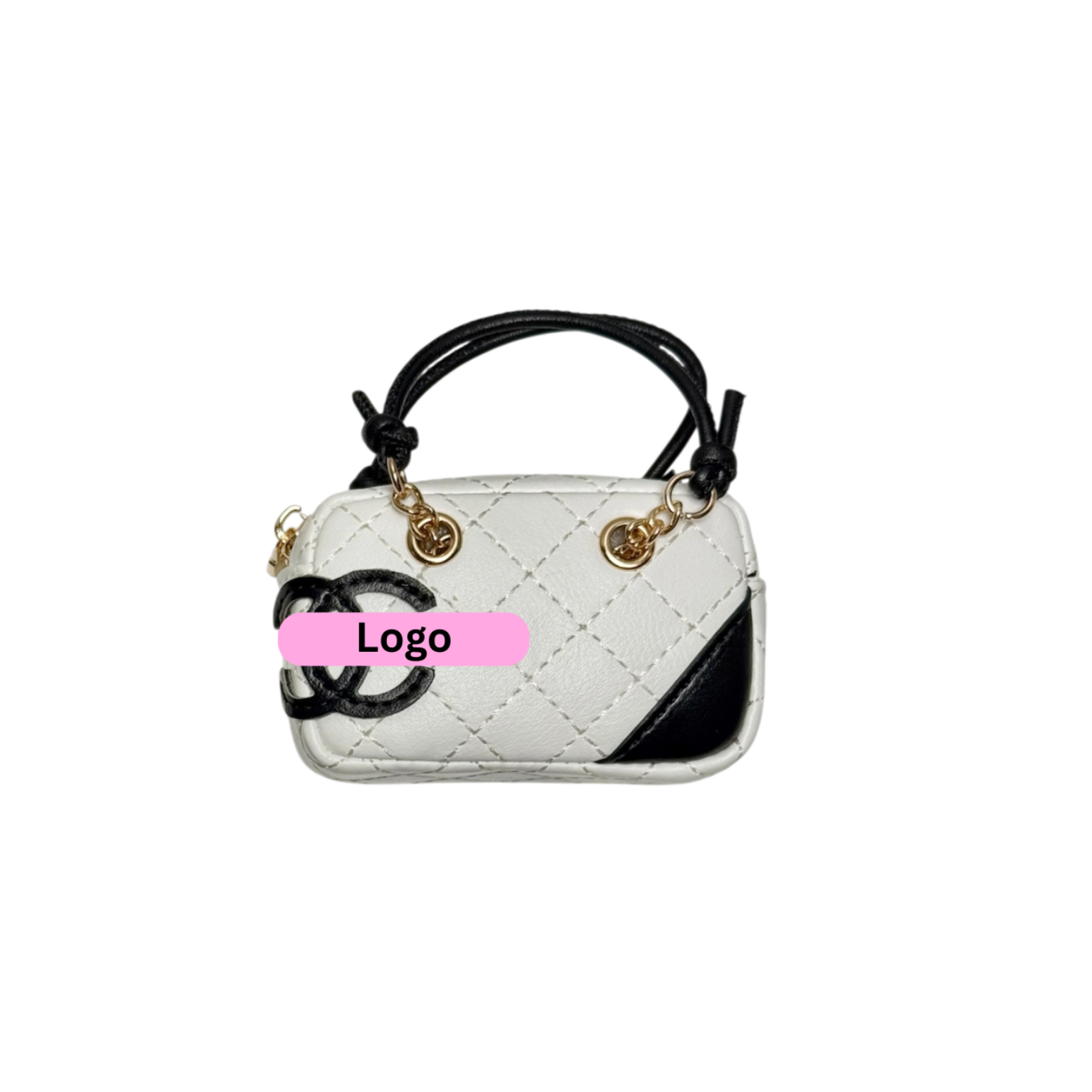 White Mini CC Keychain Bag