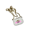 White Mini GG Keychain Bag