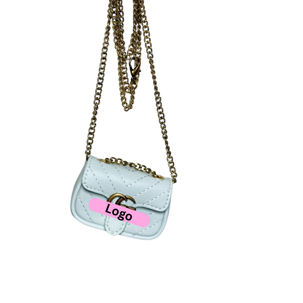 Blue Mini GG Keychain Bag
