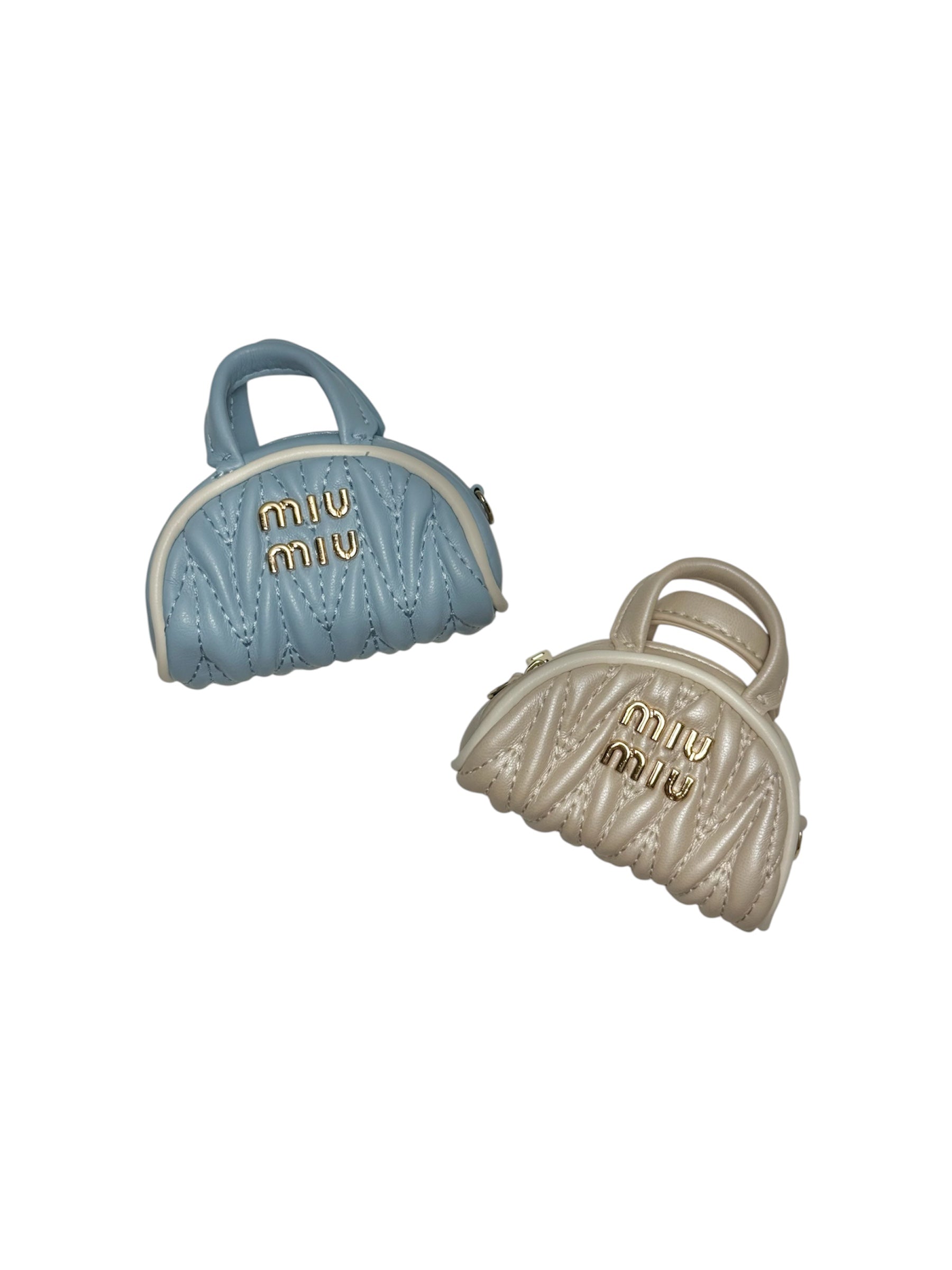 Mini Miu Barrel Keychain Bag