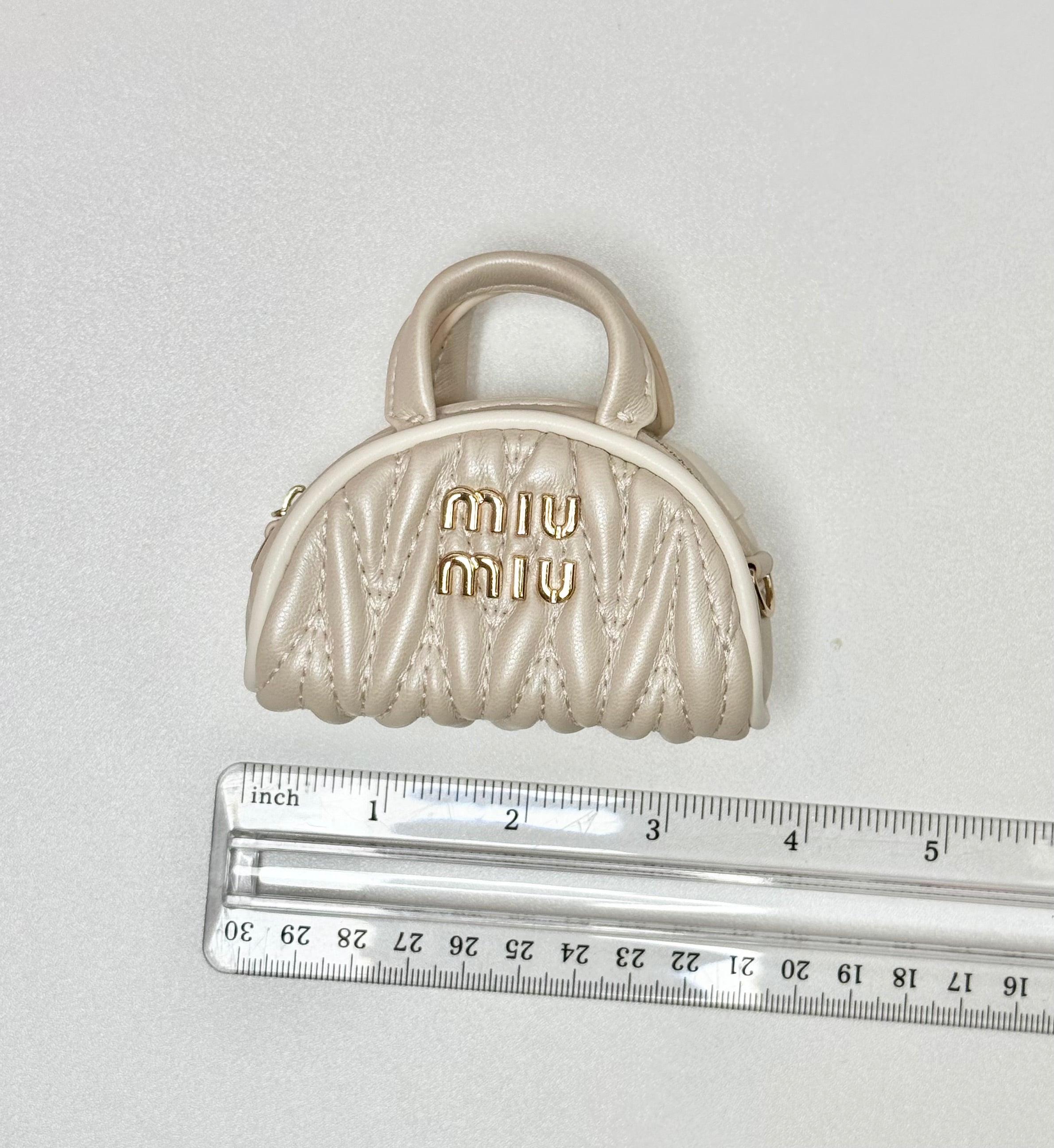 Mini Miu Barrel Keychain Bag